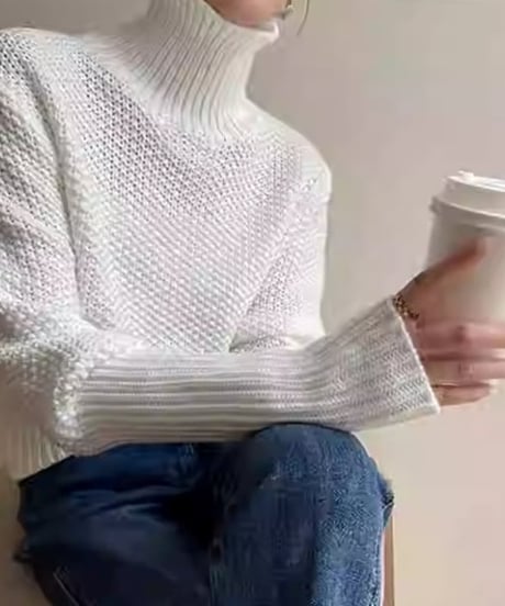 waffle long cuff knit / 3color　hm1807
