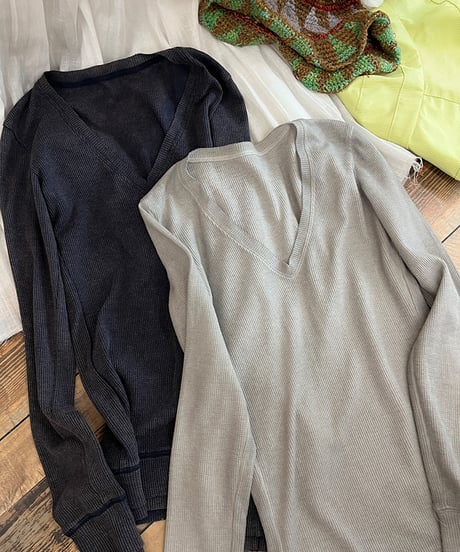 v-neck thermal top / 2color　hm2081
