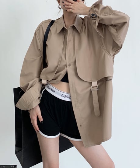 adjustable-belt shirt / 3color　hm1942