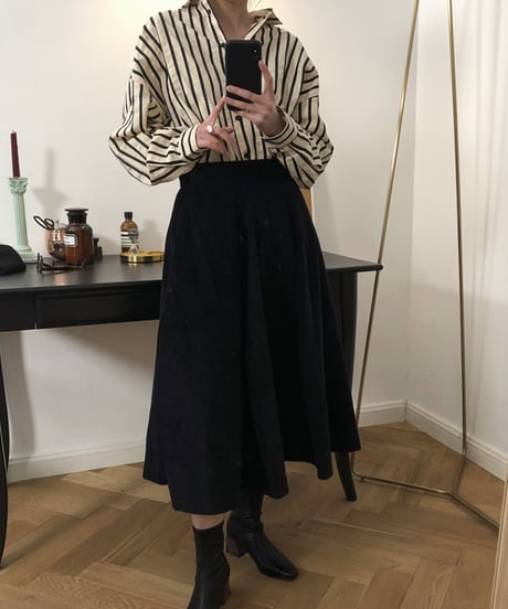 loose-fit striped shirt / 2color　hm1685