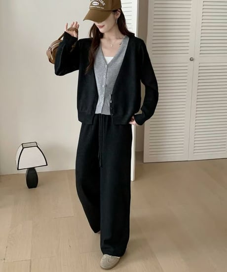 layered knit setup / 2color　hm1873