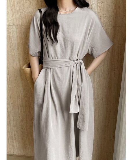 belted flare dress / 2color　hm2289