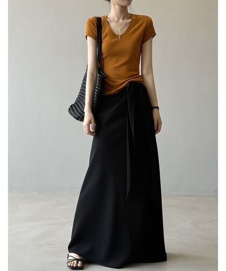 side tie long skirt / 2color　hm2276