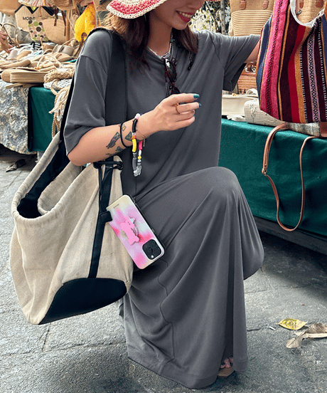 back open tee dress / 2color　hm1459