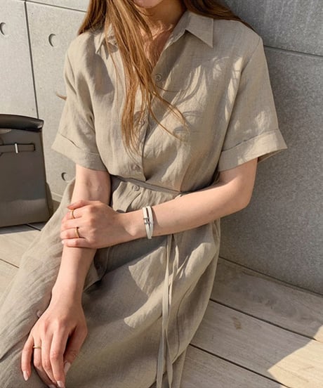 belted shirt dress / 3color　hm2982