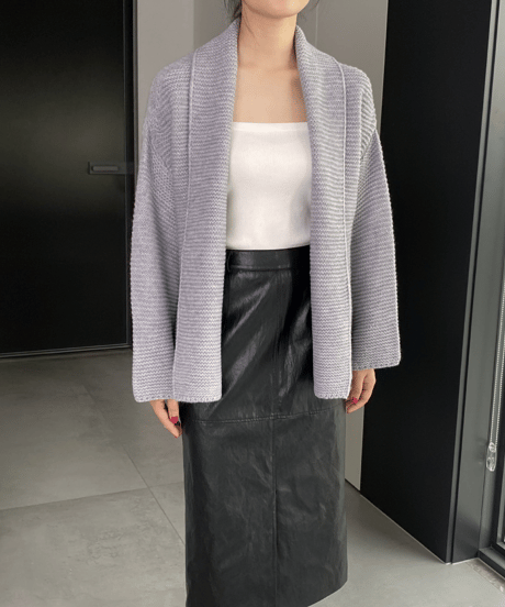 belted shawl collar gown / 4color　hm2698