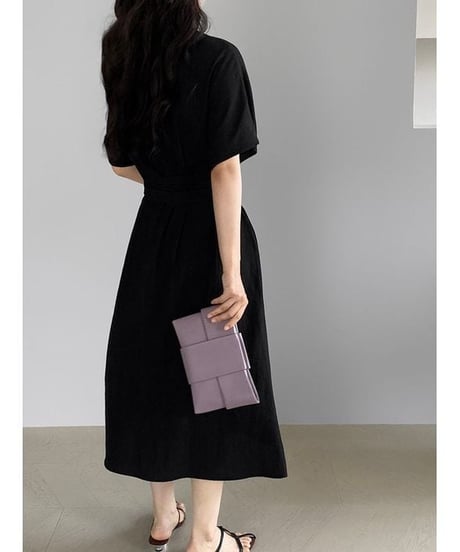 belted flare dress / 2color　hm2289