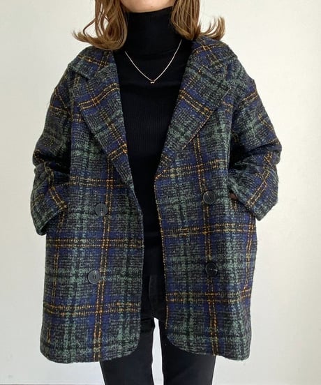 tweed check coat / 2color　hm1819