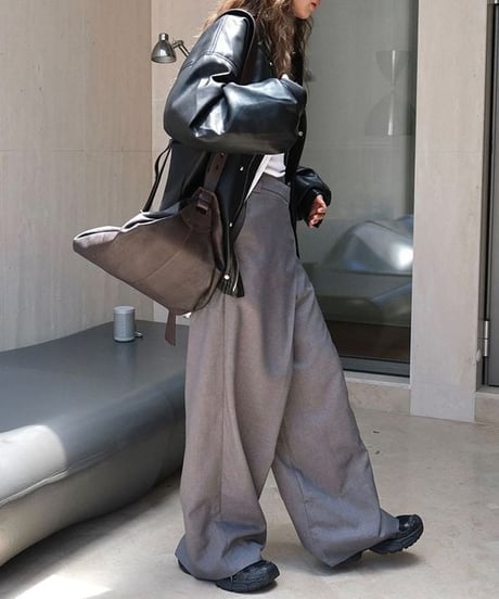 asymmetric wide leg pants　hm1734