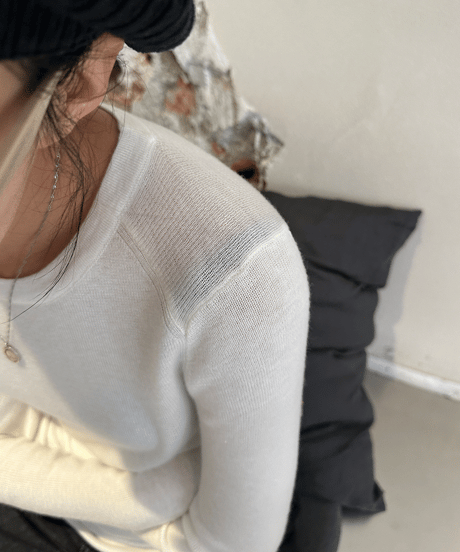 thin simple knit top / 3color　hm1288