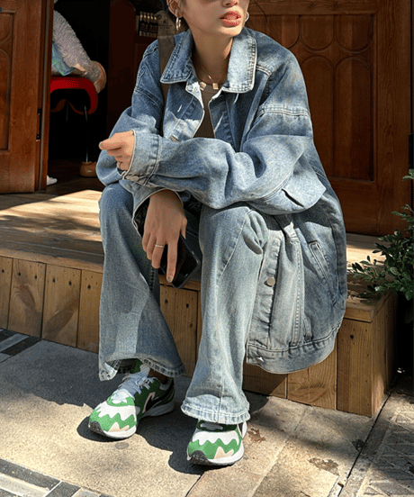 oversized denim jacket　hm1264