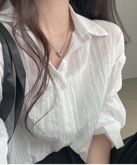 sheer short shirt / 4color　hm2918