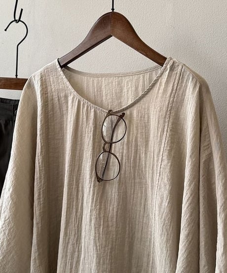 loose cotton blouse / 4color　hm2325