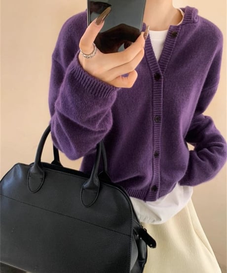 hooded knit cardigan / 5color　hm2680