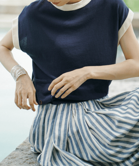 french sleeve knit top / 2color　hm1490