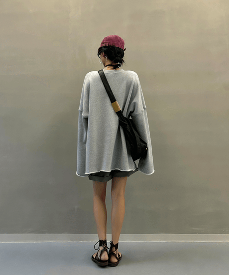 oversized cotton sweatshirt / 2color　hm1906