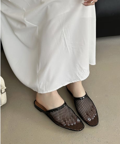 fishnet design flat sandal / 3color　hm2244