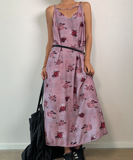retro pomegranate print dress　hm1622