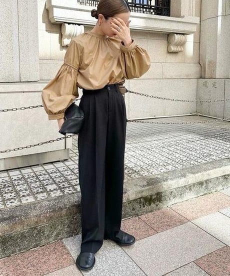 stand collar blouse / 4color　hm2526