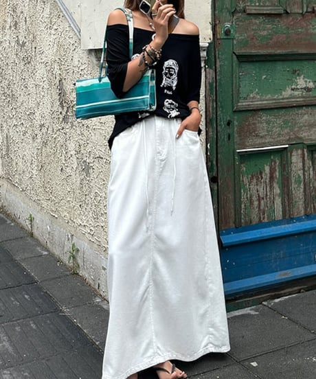 a-line denim skirtka / 2color　hm1981