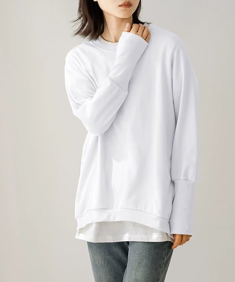 layered hem pullover / 8color　hm2635