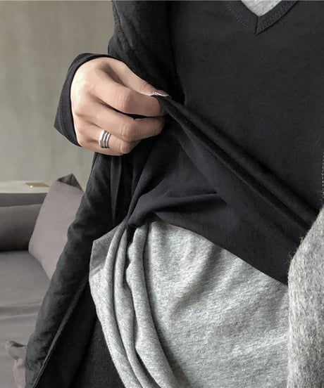 v-neck long-sleeved top　hm1003