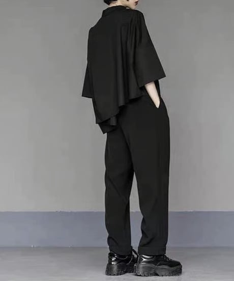 asymmetric casual shirt / 2color　hm2504