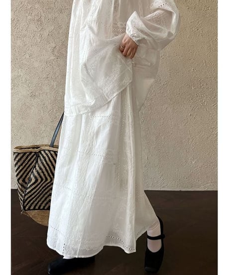 panting lace blouse & skirt  / 2color　hm2340