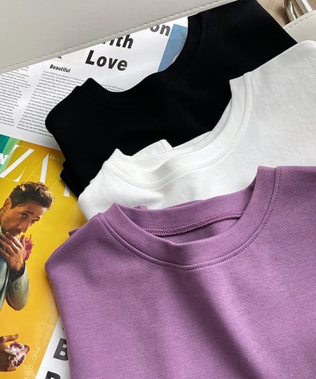 french sleeve t-shirt / 3color　hm2245