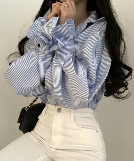 stripe loose shirt / 2color　hm2916