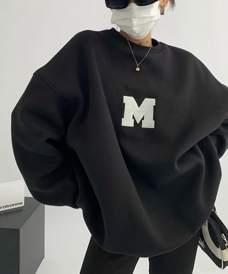 《即納》embroidered pullover / 3color　hm1995