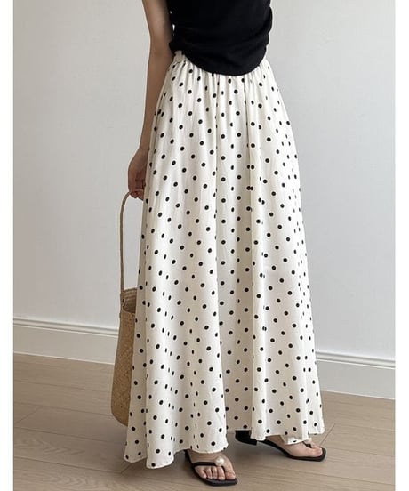dot print a-line skirt / 2color　hm2268