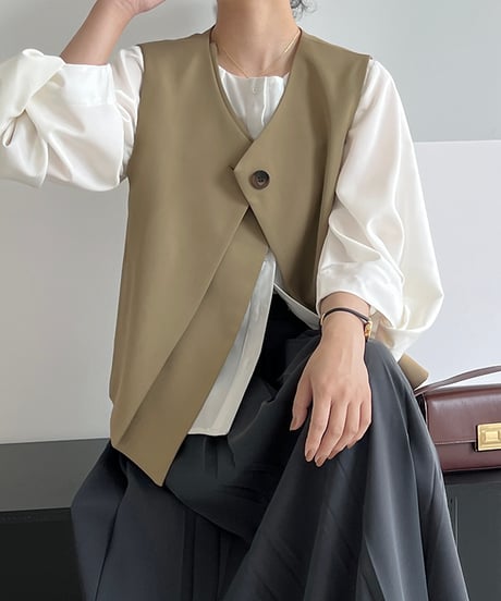 one button vest / 2color　hm1677