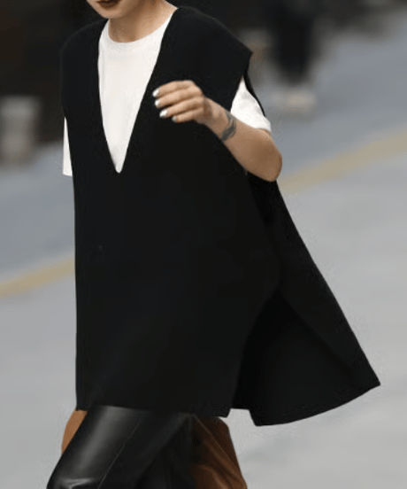 loose v neck vest / 2color　hm1834