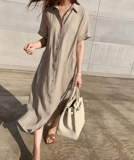 belted shirt dress / 3color　hm2982