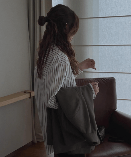 relaxed stripe shirt  　hm2601
