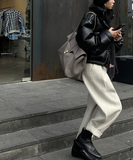 tucked cropped pants / 2color　hm1769