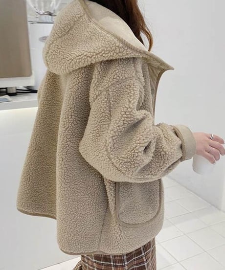 hoodie boa jacket / 2color　hm2673