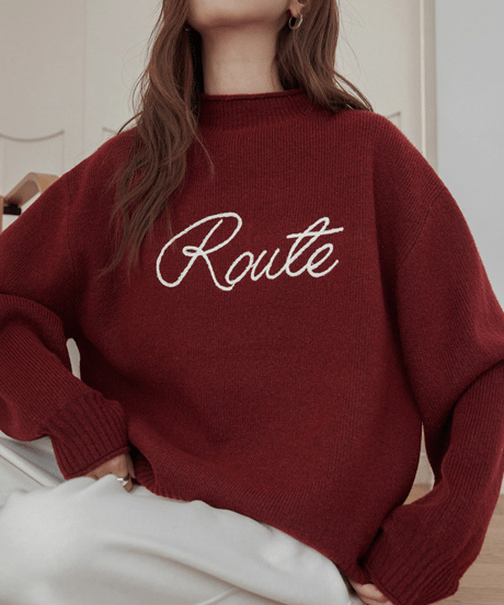relaxed logo knit / 4color　hm2804