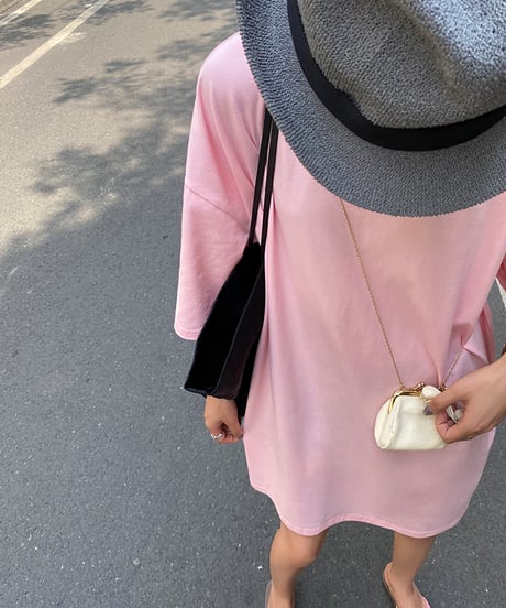 drop shoulder t-shirt dress / 3color　hm1349