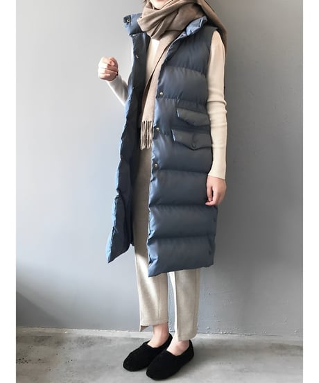 long down vest / 3color　hm1877