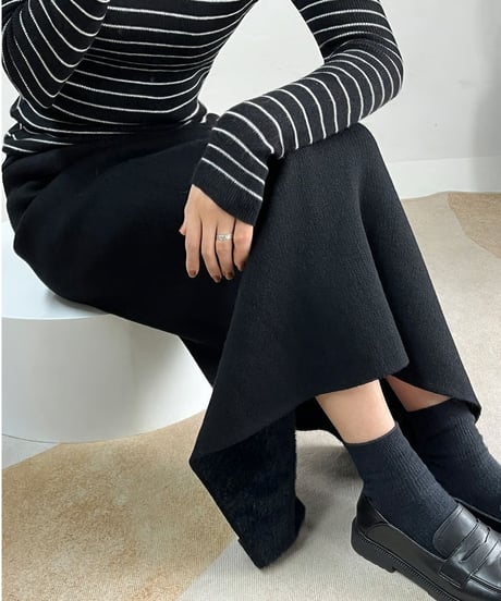 soft knit straight skirt / 6color　hm2678