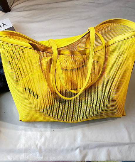 mesh open tote bag / 2color　hm1571