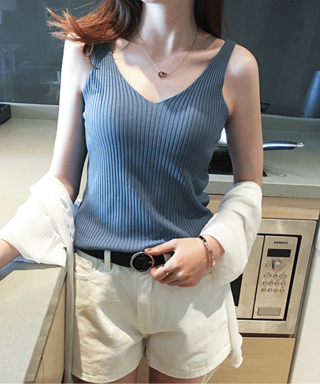 rib knit camisole / 8color　hm2902