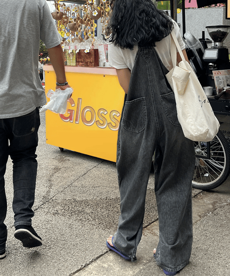 tuck denim overall / 2color　hm1277