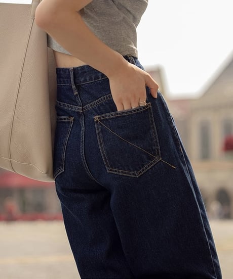 high waist straight jeans pants　hm2001