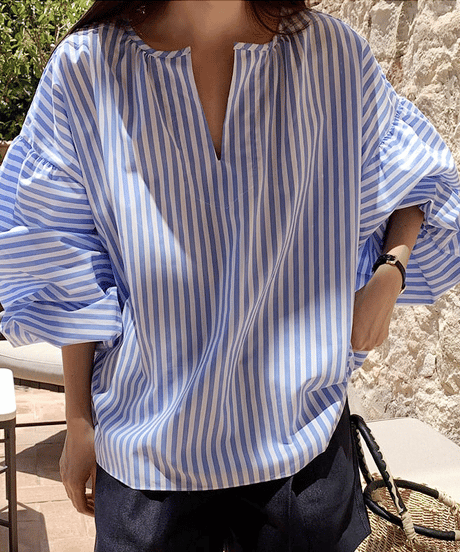 skipper loose blouse / 2color　hm2931