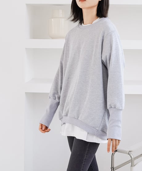 layered hem pullover / 8color　hm2635