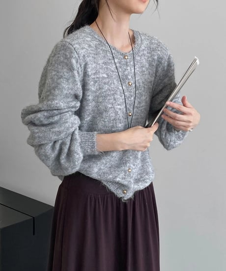 fluffy knit cardigan  / 6color　hm2630
