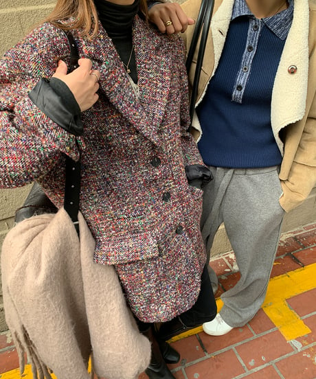 retro tweed jacket / 2color　hm1080